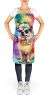 Pomeranian Hippie Dawg Apron Cooking Kitchen Server Baking Crafts Gardening for Adult Women Men, Unisex, Large, Multicolor